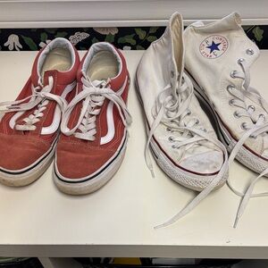 Converse and Vans Shoes - Red and White